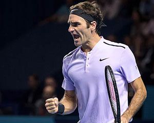 Der Tennisspieler Roger Federer erwarb den Achten Sieg in Basel